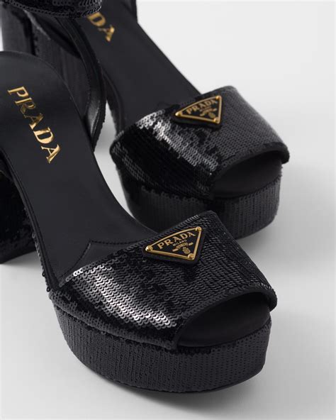 prada logo platform sandals|prada platform wedge sandals.